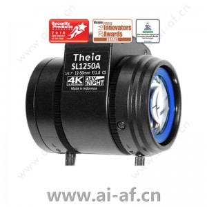 美国 Theia TL1250A R4 CS 12-50mm 4k 12 MP 日/夜 1/1.7 英寸 DC 自动光圈 电动变焦和对焦 红外截止 CS 接口 长焦镜头