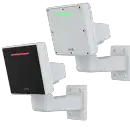 Two wall-mounted Axis radars with led-strips in red and green