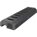 AXIS W703 Docking Station 8-bay, in black color, viewed from its left angle