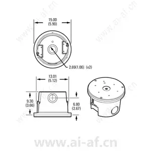 派尔高 Pelco IBPBBAP-EI 环保吸顶式底盒和适配器板 适用于 IBP 系列筒型摄像机