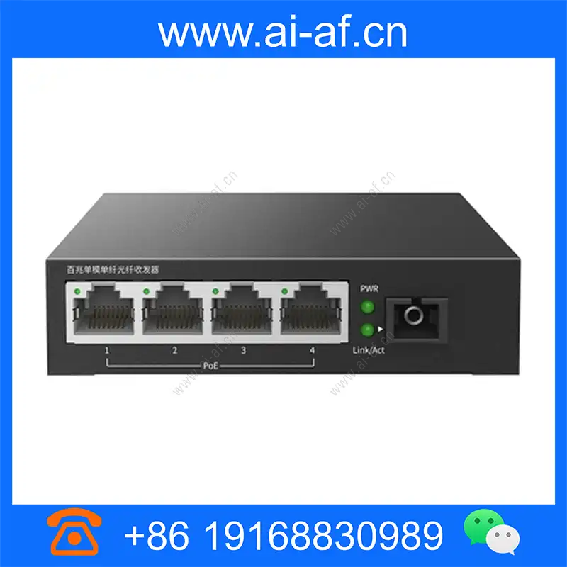 TP-LINK TL-FC114PB fiber transceiver 100M single-mode single-fiber 1SC 4FE PoE 20KM tl-fc114pb_img_00.webp
